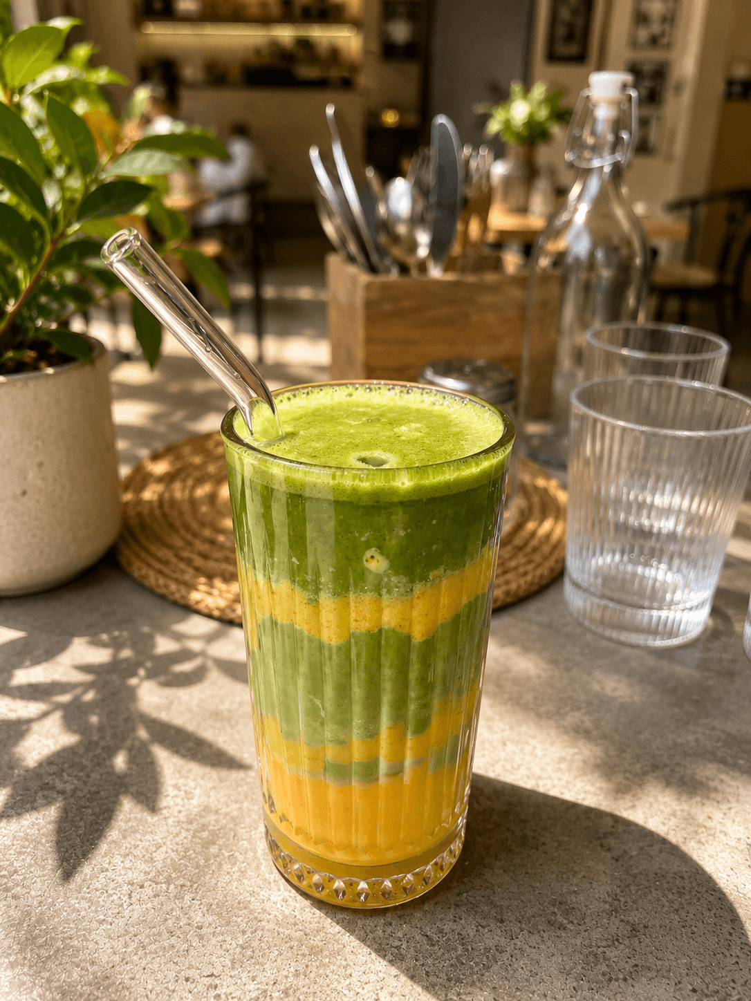 Mango Matcha at Snuzzles Cafe, Jayanagar